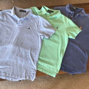 BUNDLE 3 Polo Tshirts sky blue green ocean blue